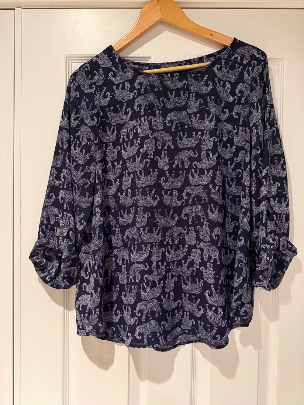 Women’s Purple Elephant Print Blouse